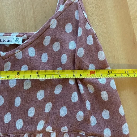 Abercrombie fitch nwt pink polka dot peplum babydoll tank XS - Picture 5 of 6